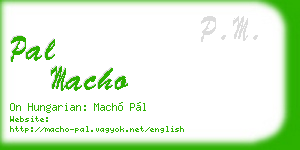 pal macho business card