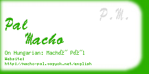 pal macho business card